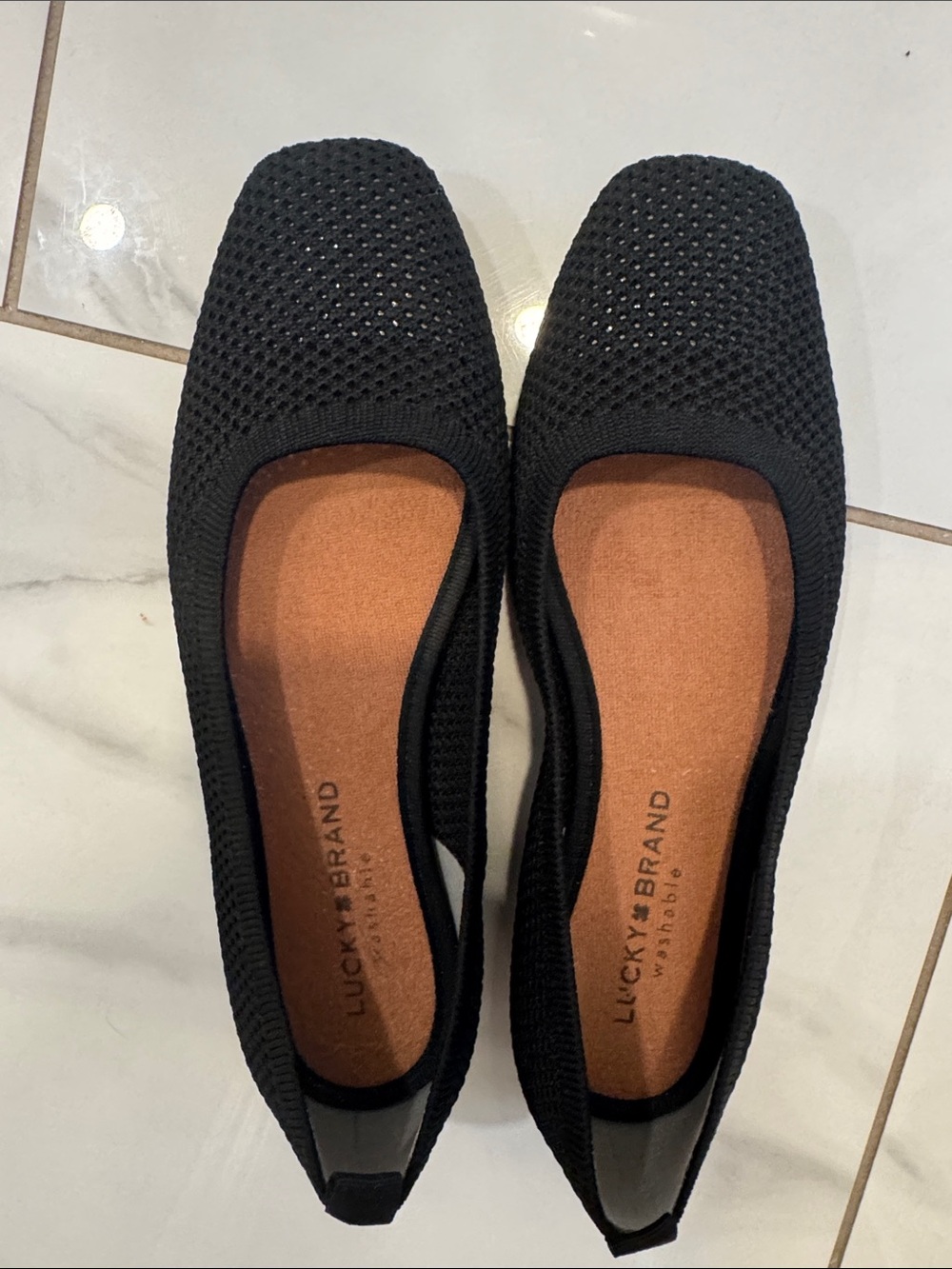 Lucky Brand Black Knit Slip-On Ballet Flats